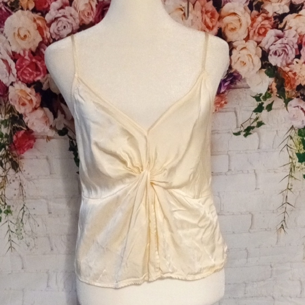 Cream Twist Knot Front Sleeveless Camisole